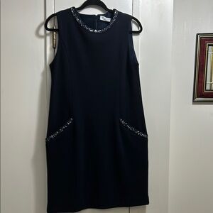 Amina Rubinacci Elegant navy blue Sleeveless Dress